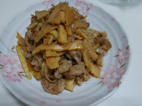 筍と豚肉の甘辛炒め(≧∇≦)b